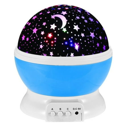 

Link Night Light Projection Lamp 360 Degree Rotating Moon And Stars Night Projector - Blue