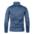 thumbnail image 5 of Men's Thermal Shirts Solid Color Zip Neck Turtleneck Base Layer Warm Winter Casual Layering Tops for Men Blue L, 5 of 5