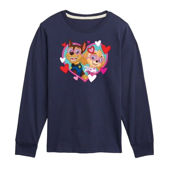 Paw Patrol - Chase Sky Hearts - Toddler And Youth Long Sleeve Graphic T-Shirt