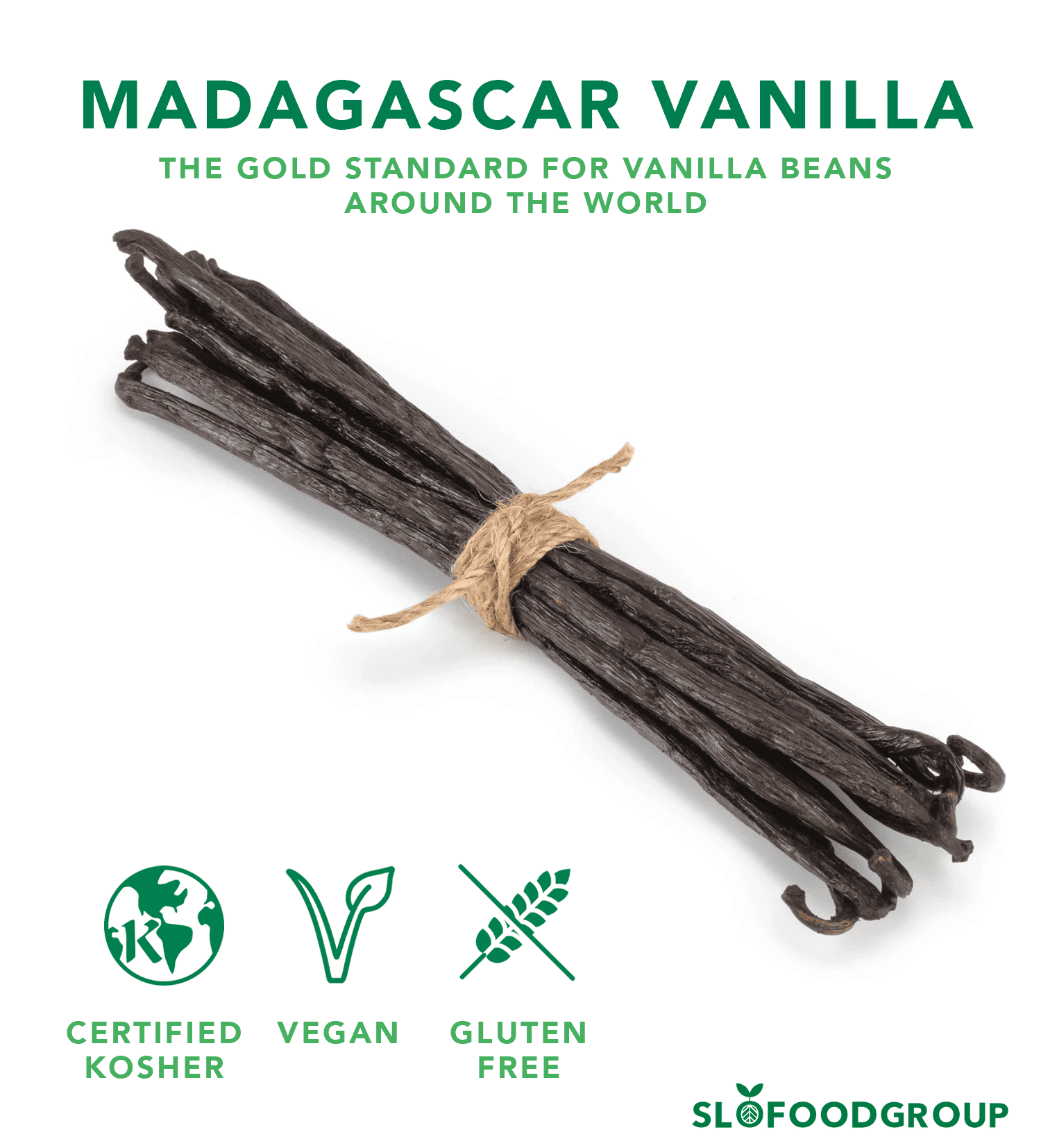 Slofoodgroup Extract Grade B Madagascar Vanilla Beans - 25 Whole Beans