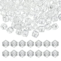 Uxcell 12mm Acrylic Cube Faceted Beads, 100 Pcs Square Diamond Beads for Jewelry Making, White