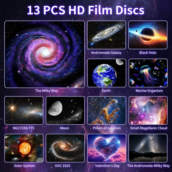 13 in 1 Planetarium  Projector with Meteor Effect, HD  System  Decor Light for Bedroom, Living Room & Home Theater