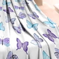 thumbnail image 3 of White Blue Purple Butterfly Pattern Blanket,Comfortable Soft Lamb Wool Throw Blanket,All Season,Warm Lightweight Blankets for Sofa Bed Couch Living Room Chair,40"x50", 3 of 4
