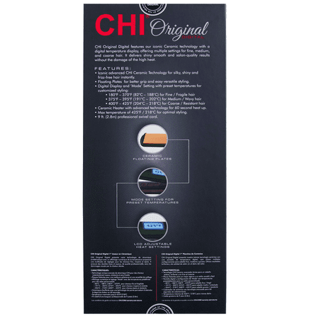 CHI Holiday Hairstyling Giftset (2PC) - Original Digital Ceramic 1" Hairstyling Iron, Poison Ivy + 3 Hair Ties