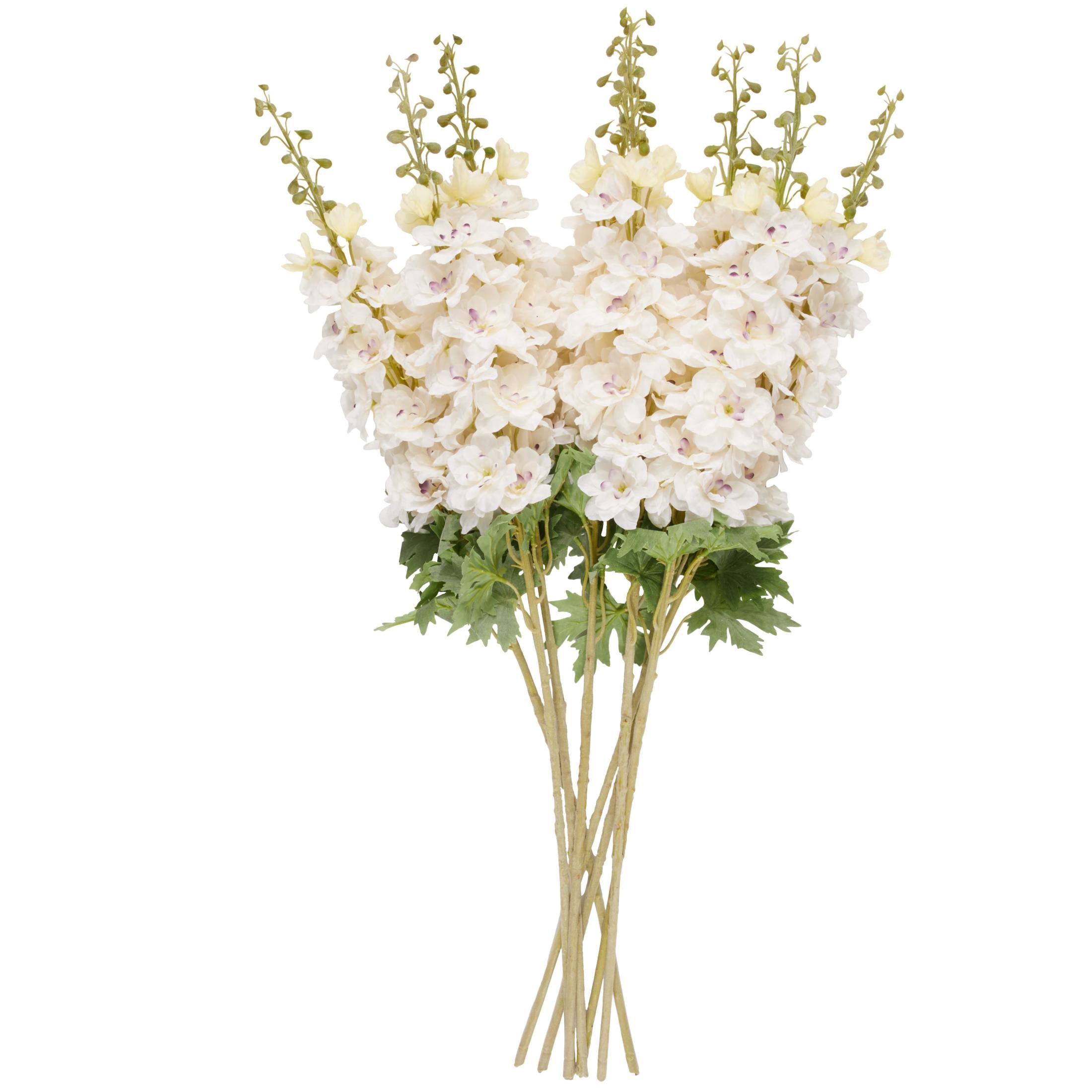 38" Plastic Floral Tall Delphinium Artificial Flower Stem, by DecMode (8 Count)