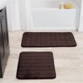 thumbnail image 1 of Lavish Home Set de Tapis de Bain à Rayures à Mémoire de Forme 67-16-C 2 Pièces - Chocolat, 1 of 4