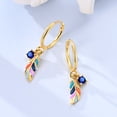 thumbnail image 3 of NARMO Women Original 925 Sterling Silver Hoop Earrings AAA CZ Bohemian Feather Jewelry Gift, 3 of 5