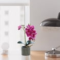thumbnail image 2 of Planta de orquídeas artificiales de 12.6 pulgadas de altura realista Realista Artificial en una maceta Toque real Bonsai Flores falsas para centros de mesa Sala de estar Decoración del hogar Púrpura, 2 of 3