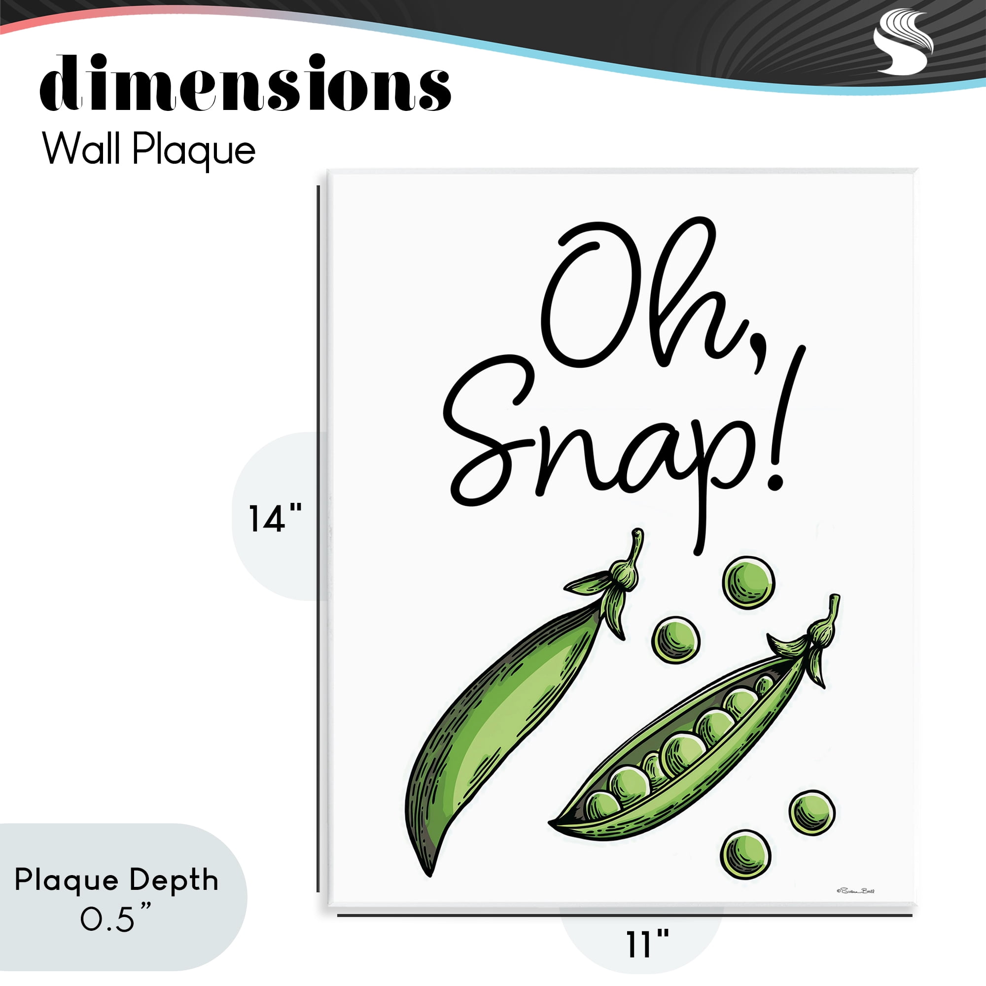 Stupell Industries Oh Snap Peas Wall Plaque Art, design by Susan Ball