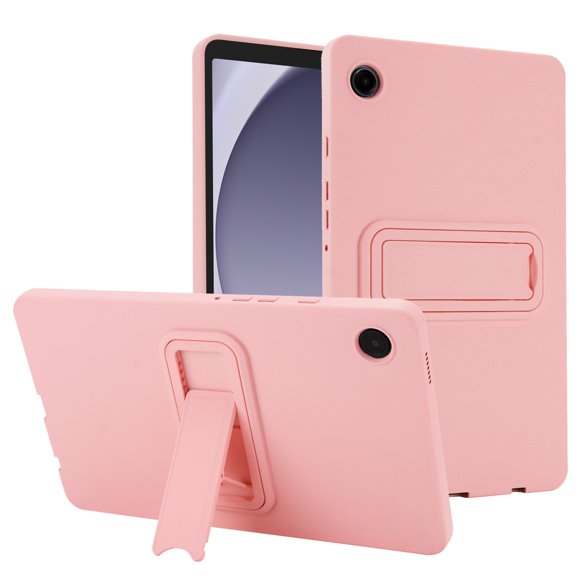Allytechgroup Case for Samsung Galaxy Tab A11 2025/A9 2023 8.7 inch with Kickstand, TPU & Hard PC Back Cover Includes Cleaning Cloth & Stylus in Random Color Shockproof for Women Men, Pink