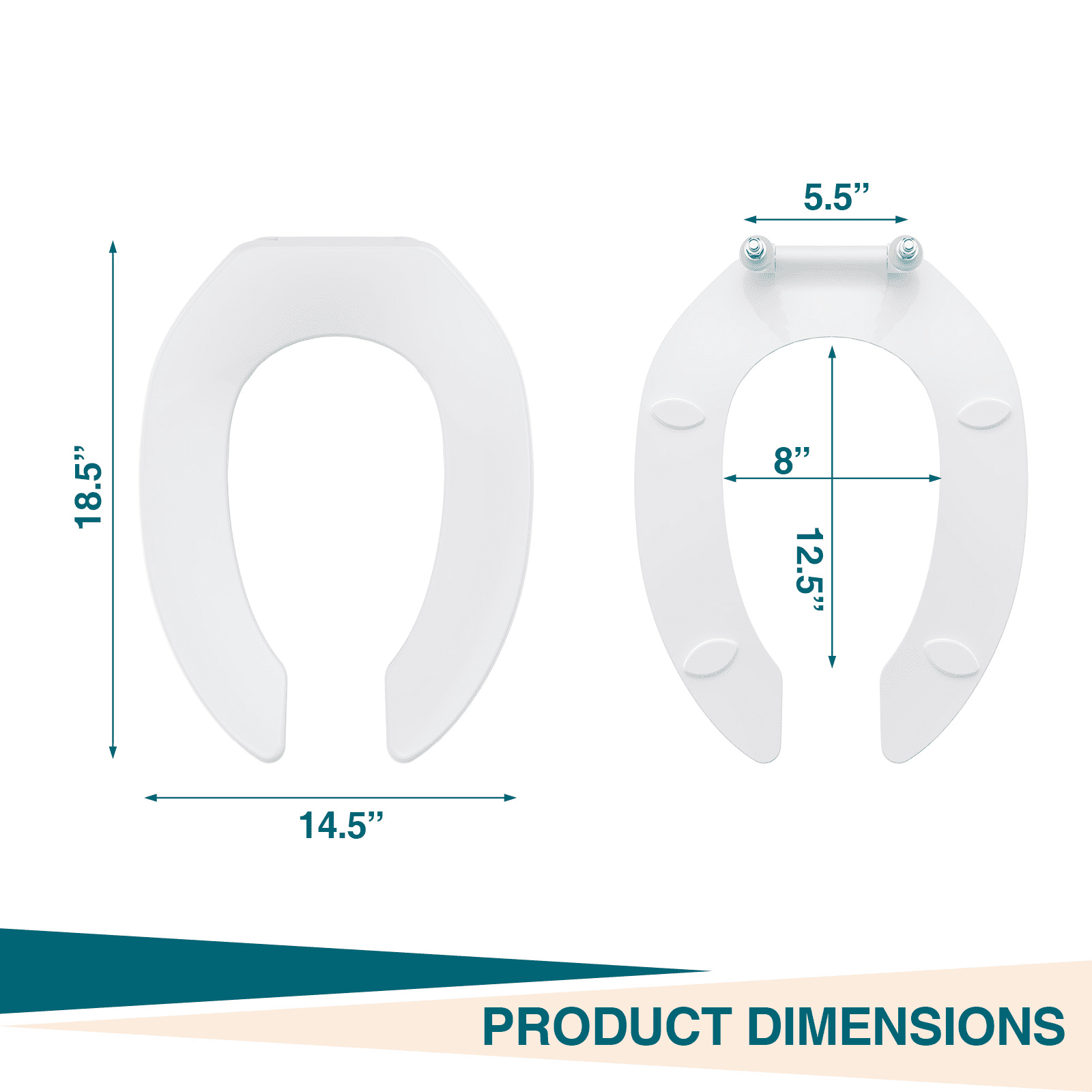 Toilet Seat, Sturdy Elongated Toilet Seat With Soft Close Mechanism, Thickened Durable PP Plastic with Quick Installation Hinge, Easy to Install and Clean, for Most Toilets