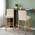 thumbnail image 2 of Cream Thin Lines Bar Stool Covers - Stretch Dining Chair Covers Set of 4, Modern Striped Minimalist Bar Chair Cover Removable Counter Stool Pub Chairs Slipcovers Protectors for Kitchen/Cafe, 2 of 9