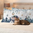 thumbnail image 3 of Blue Christmas Outdoor Waterproof Pillow Covers, Snowman Eucalyptus Leaves Xmas Snowflake Decorative Rectangle Throw Pillowcase Sofa Cushion Sham for Patio/Couch/Chair, 20"x12" 2 Pack, 3 of 8