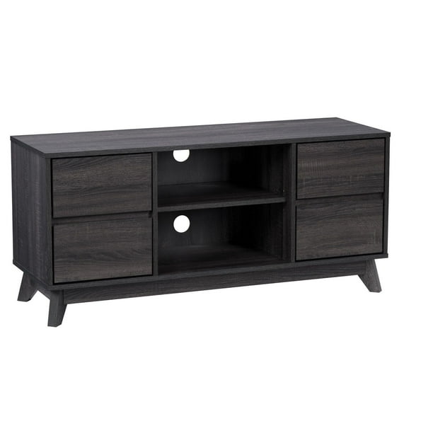 CorLiving Hollywood Tall Dark Gray Engineered Wood TV Stand for TVs up to 55"