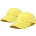 thumbnail image 1 of DALIX Youth Girls Boys Dad Hats Baseball Caps (Cheap 2 for 1 Deal) in Minion Yellow, 1 of 5