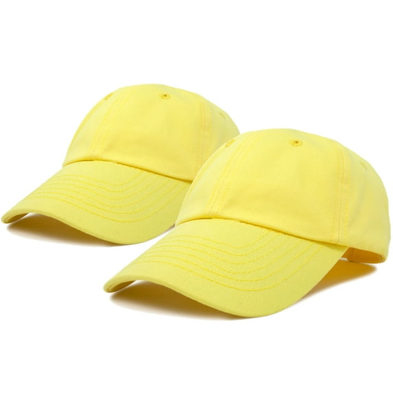 DALIX Youth Girls Boys Dad Hats Baseball Caps (Cheap 2 for 1 Deal) in Minion Yellow