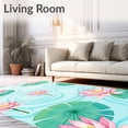 thumbnail image 2 of ODIKA 5'x7' Machine Washable Non-Slip Area Rug, Crafting Lotus Blossom Pond Hooking Kit Yarn Needlework Sofa Accent High Traffic Rug, Pink, 634624, 2 of 7