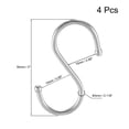 thumbnail image 2 of Uxcell Stainless Steel S Hooks 2" S Shaped Hook Hangers 4pcs 2", 2 of 3