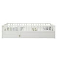 thumbnail image 4 of [Luckynote]Twin Size Floor Bed - Montessori Solid Wood Platform with 21.5" Security Barrier & Lockable Door, Natural Pine, No Box Spring Needed, 4 of 16