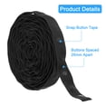 thumbnail image 3 of 5 Yard Snap Button Tape for Sewing Cotton Snap Button Trim Fastener Buckles Tape for Clothes Fabric DIY, Black, 3 of 7