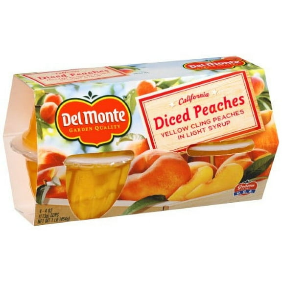 Del Monte, California Diced Peaches In Light Syrup (Pack of 36)