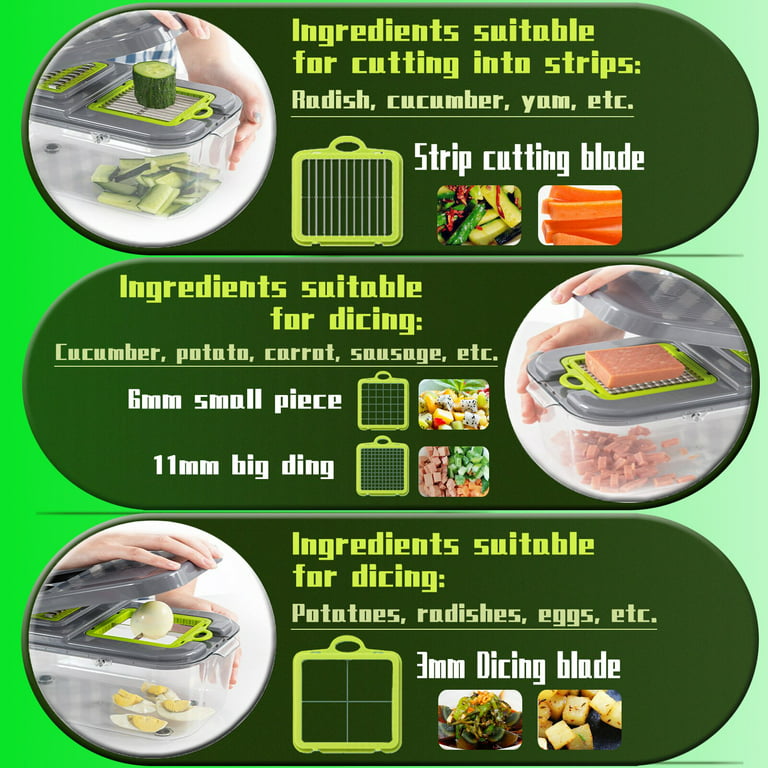  Vegetable Chopper, Onion Chopper, Mandolin Slicer, Pro