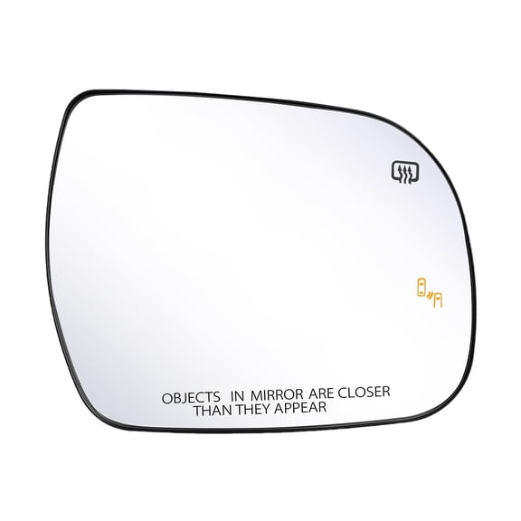 Passenger Side Replacement Mirror Glass Compatible with 2013-2020 Toyota Sienna - Heated with Blind Spot Detection, w/o auto dimming, 87903-08090, RH, 2 pins
