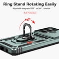 thumbnail image 6 of for Moto G Stylus 5G 2023 Case with Slide Camera Cover Screen Protector [Military Grade Drop Tested] Magnetic Ring Holder Kickstand Protective Phone Case for Motorola Moto G Stylus 5G 2023, Dark Green, 6 of 17