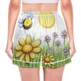 thumbnail image 3 of Women's Satin Pajama Shorts Bees Collect Honey with Pockets, Elastic Waist Sleep Lounge Shorts, 3 of 7