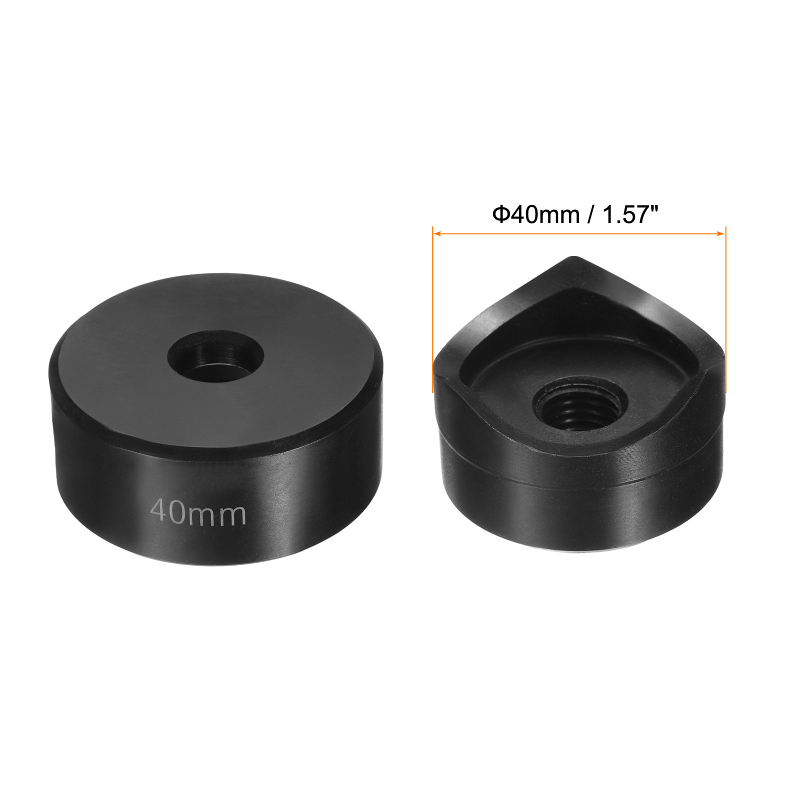 Sheet Metal Punch Hole Punch 40mm Bearing Steel Precise Cutting Manual Knockout Kit with External Hex Shank for Metal Steel Plate Sink Stainless Steel, Black