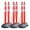 Red, variant on BESEA 6 Pack 40 Inch Traffic Delineator Posts, Delineator Post Cones with Fillable Base and 6.6FT Plastic Chain