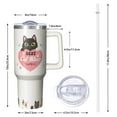 thumbnail image 3 of 1pc Cat 40oz Tumbler with Straw & Handle - Insulated Stainless Steel Cup | Holiday Gift for Man Women (Christmas, Valentine's, Birthday), 3 of 5