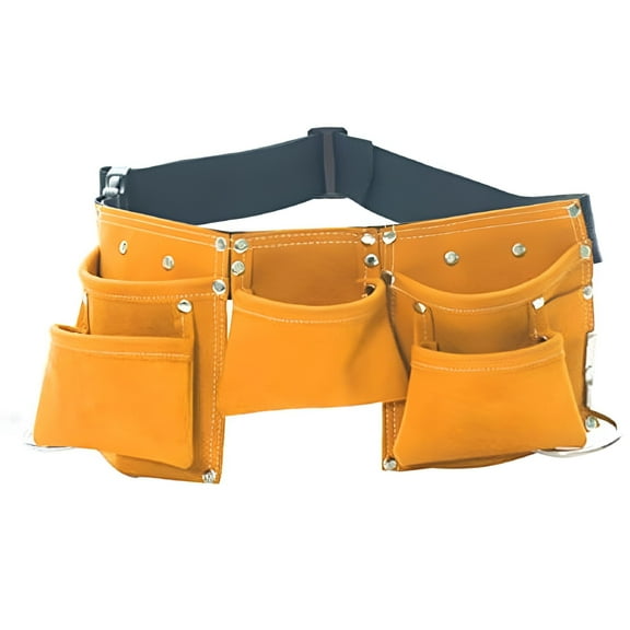 TELOLY Kids Children Leather Toolkit Tool Pouch Pockets with Adjustable Belt