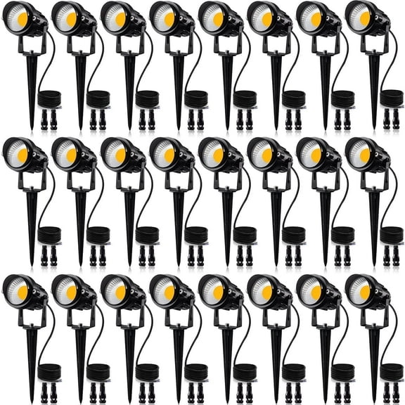 SUNVIE 24 pack Low Voltage Landscape Lights LED 12W Outdoor Spotlight for Yard Garden Decoration