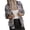 Z&Beige261, variant on Women's Bomber Jacket Soft Pink Base Leopard Graphic Print Relaxed Fit Comfortable Long Sleeve Girls Trip Outerwear Coat