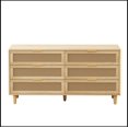 thumbnail image 4 of 59.06"6-Drawers Rattan Storage Cabinet Rattan Drawer with White Drawer Slides,for Bedroom,Living Room,Natural, 4 of 9