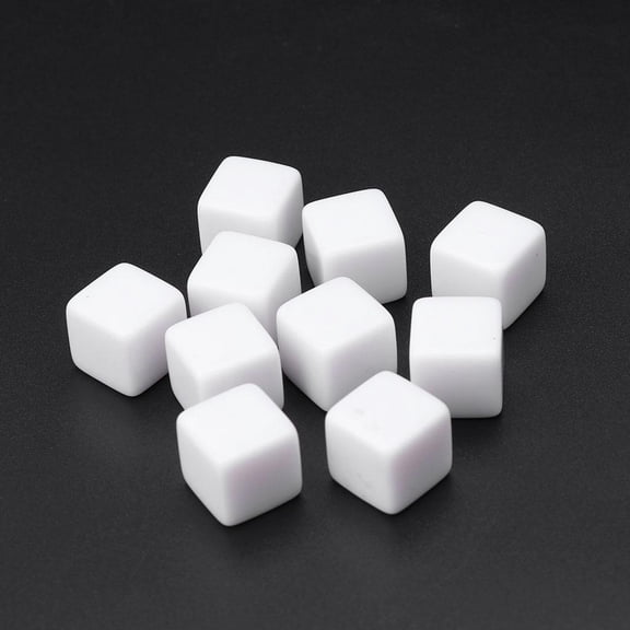 SIEYIO 14mm Blank Acrylic Dice 6 Sided Dice for Family Party DIY Games Print,Pack of 10