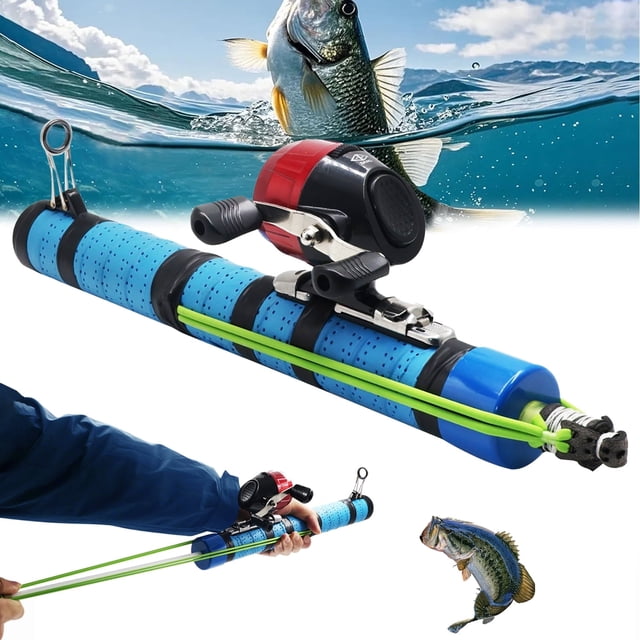 Clianle Catapult Fishing Rod, Portable Shooting Bait Fishing Tool, Excellent Equipment for Wilderness Hunting