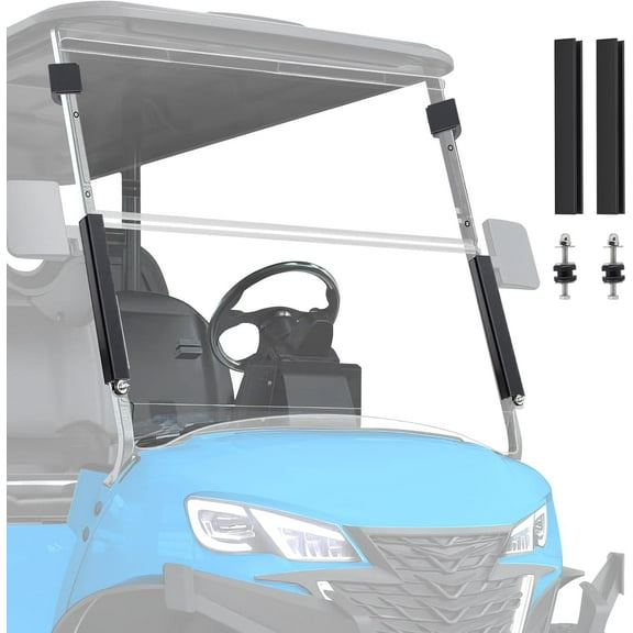 Nilight Golf Cart Windshield for Front Window Foldable Windproof UV Protection Compatible with Club Car Precedent Gas or Electric 2004-Up, Scratch and Impact Resistant