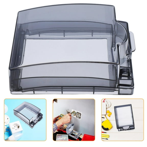 Pretyzoom Outdoor Power Outlet Cover Black ABS for Bathroom Equipment 1Pack