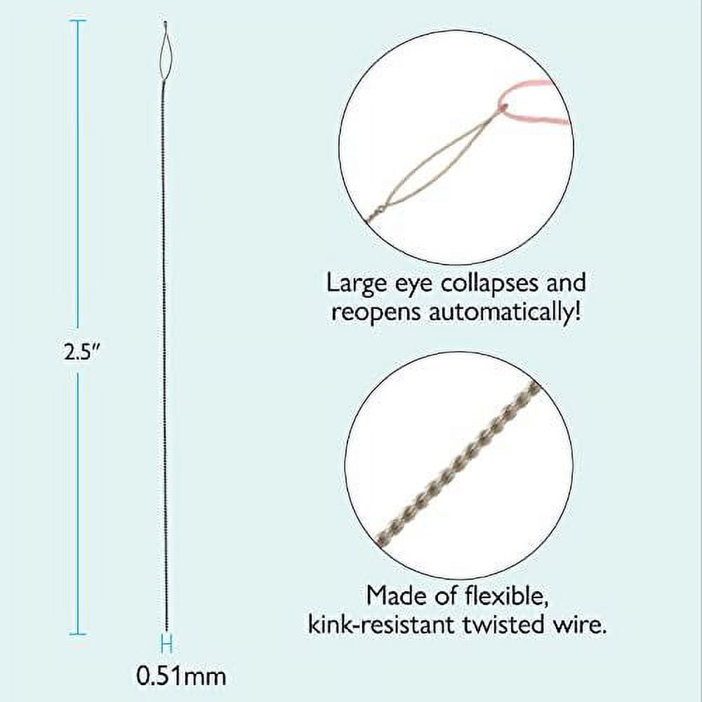 The Beadsmith Basic Elements Collapsible Eye Needles – 2.5 Inch Long – Flexible Twisted Wire – Large Eye, Easy to Thread – 50 Heavy Needles