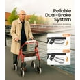 thumbnail image 5 of Walkers for Seniors, Z11 Rollator Walker with Seat, Max 380 lbs, Walkers with Ergo Seat & Backrest, Foldable Rollator Adjustable Height, All Terrain Walker, Lightweight-Black, 5 of 8