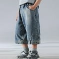 thumbnail image 5 of LUOGENLI Boys Jeans Size 16 Black Boys Summer Baggy Elastic Waisted Denim Cargo Shorts 3 13 Years Old Boys Jeans Size 6-7 Blue 3-4 Years, 5 of 7