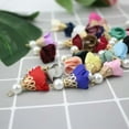thumbnail image 6 of U8MO 10pc Chiffon Flower Pearl Tassels Jewelry DIY Earrings Accessory charms Pendants-Mixed color (random colors)-10pcs, 6 of 8