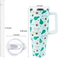 thumbnail image 2 of 40 oz Tumbler with Handle and Straw, Stainless Steel Insulated Cup with Leak Proof Lid and Straw Lid, Keep Drinks Cold and Hot for Hours(Avocado), 2 of 6