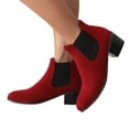 thumbnail image 3 of WEAIXIMIUNG Bottes à Plateforme pour Femmes Grande Taille Confortables à Talon Plat Pointu Bottines Courtes Commerce Extérieur Bottes Élastiques Hautes pour Femmes, 3 of 7