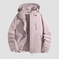 thumbnail image 4 of TANYSU Women Men Windproof Outdoor Casual Jackets Windbreaker Long Sleeve Hood Zipper Stylish Versatile For Couples Solid Color Coats Tops Birthday, 4 of 4