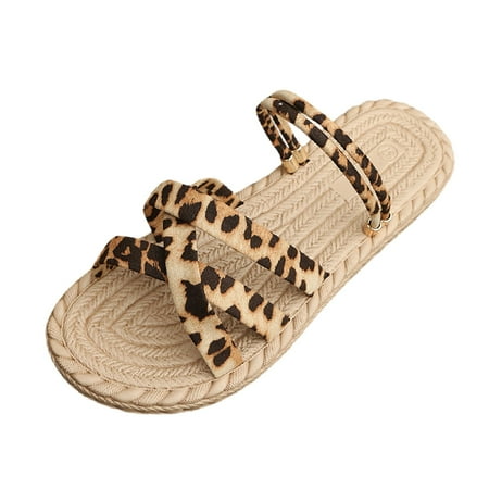

Celiean Sandals For Women Flat Slippers Flip Flops Shoes Summer Casual Comfortable Beach Bohemia Shoes Brown