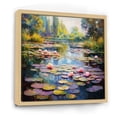 thumbnail image 2 of Designart "Monet's Reflections Blue-Green Lake Impressions IV" Cottage Framed Wall Art - Cabin Pink Lake Bedroom Framed Canvas Wall Art, 2 of 6