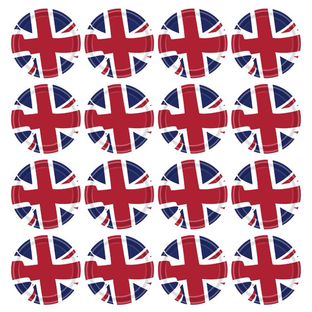Suministros para fiestas con la bandera británica del Reino Unidoplatos de la Unión Británica (paquete de 16 de 7 pulgadas) Tmvgtek Para estrenar